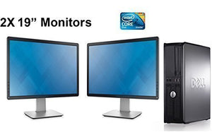 Dell Optiplex Desktop Computer 2.9 GHz Core 2 Duo Tower PC, 8GB, 1 TB HDD, Windows 7, 19" Dual Monitor