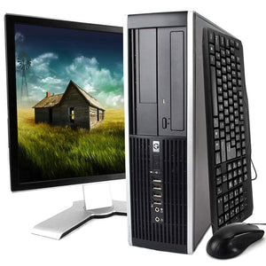 HP 6005 Pro Desktop 2.8 GHz Dual Core Win 10 or XP Pro HP Desktop Computer 17" LCD Monitor Keyboard Mouse